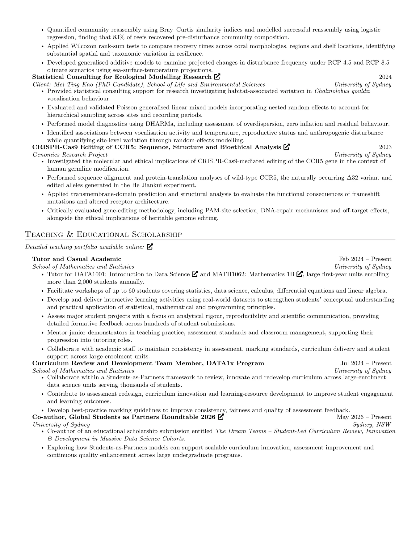 Page 2 of Bodhi McNally's curriculum vitae (saved preview)
