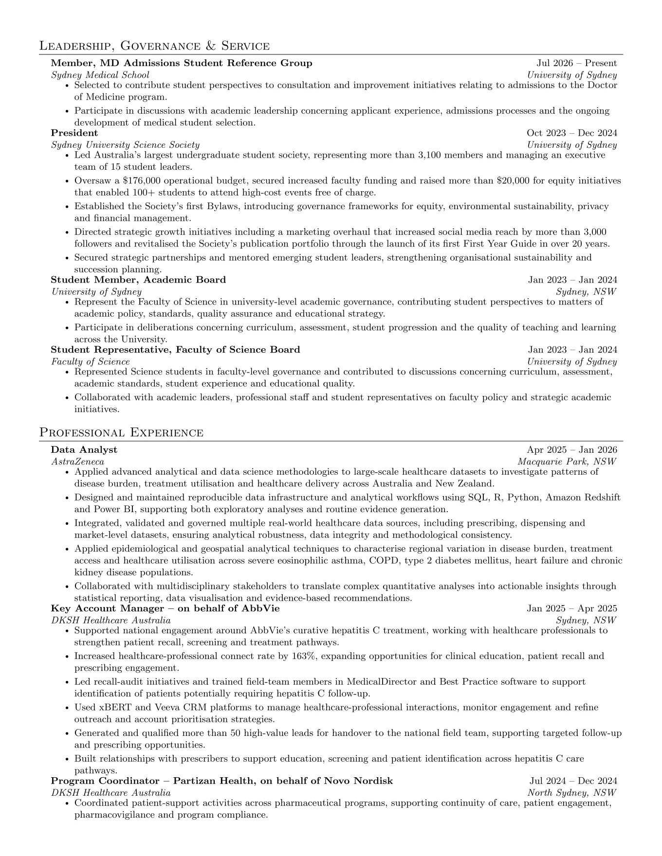 Page 3 of Bodhi McNally's curriculum vitae (saved preview)