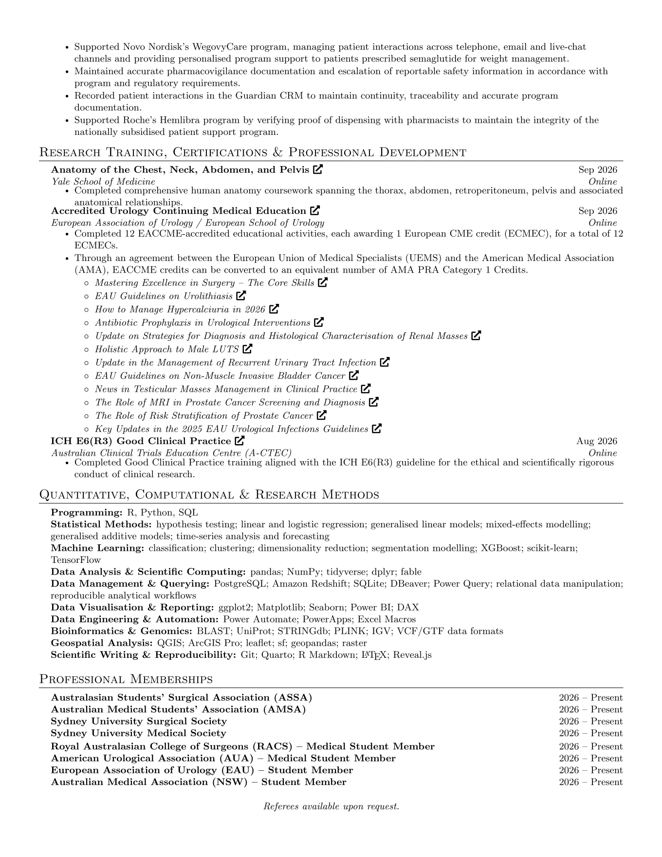 Page 4 of Bodhi McNally's curriculum vitae (saved preview)